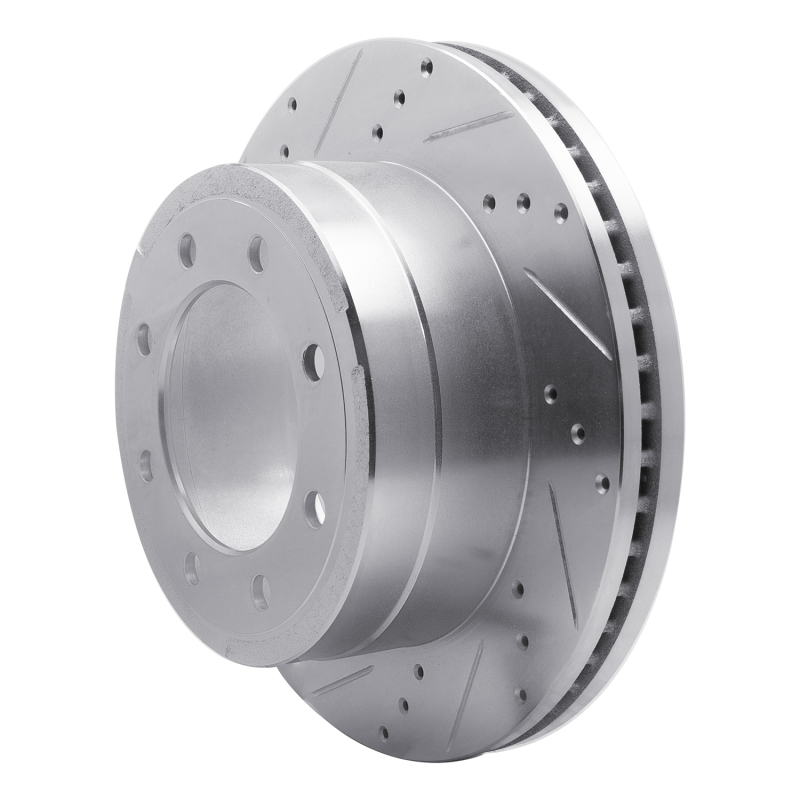 Ford F-250 Brake Rotor (1) - Rear Left - R1 Concepts - Drilled & Slotted - Silver - `11-`22